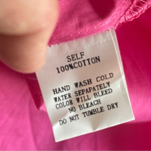 NWT PINCH Fuchsia Smocked Mini Dress Double Tie Spaghetti Straps, Medium - Picture 6 of 7